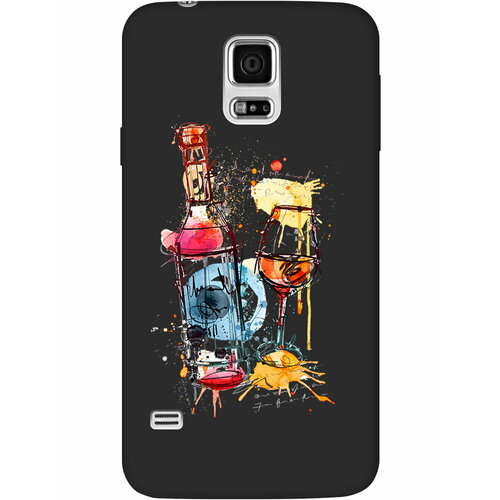 Матовый Soft Touch силиконовый чехол на Samsung Galaxy S5, Самсунг С5 с 3D принтом Aquarelle Wine черный матовый soft touch силиконовый чехол на samsung galaxy s5 самсунг с5 с 3d принтом beatles stickers черный