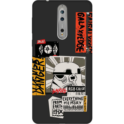 Матовый Soft Touch силиконовый чехол на Nokia 8, Нокиа 8 с 3D принтом Stormtrooper Stickers черный матовый soft touch силиконовый чехол на nokia 8 нокиа 8 с 3d принтом the nineties w черный