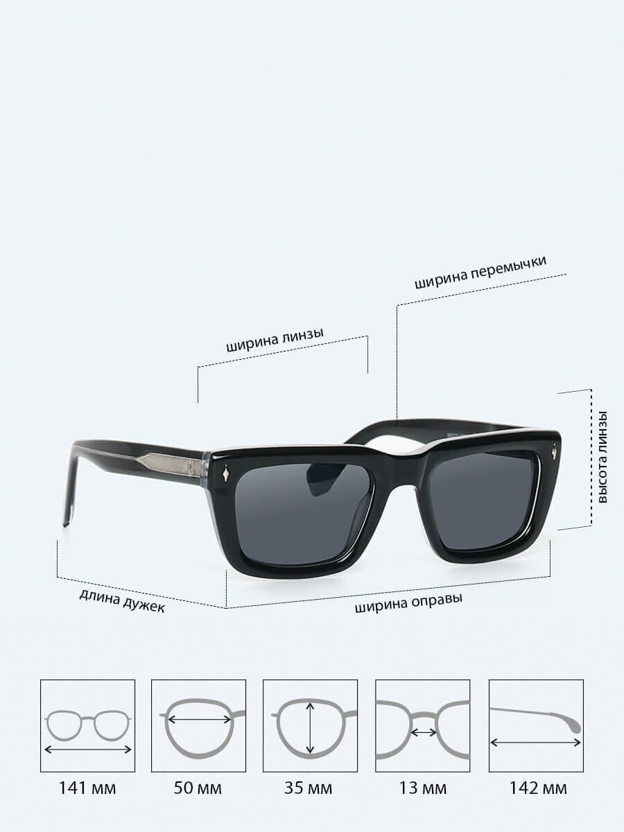 Солнцезащитные очки VITACCI, черный/серебристый — фото 1