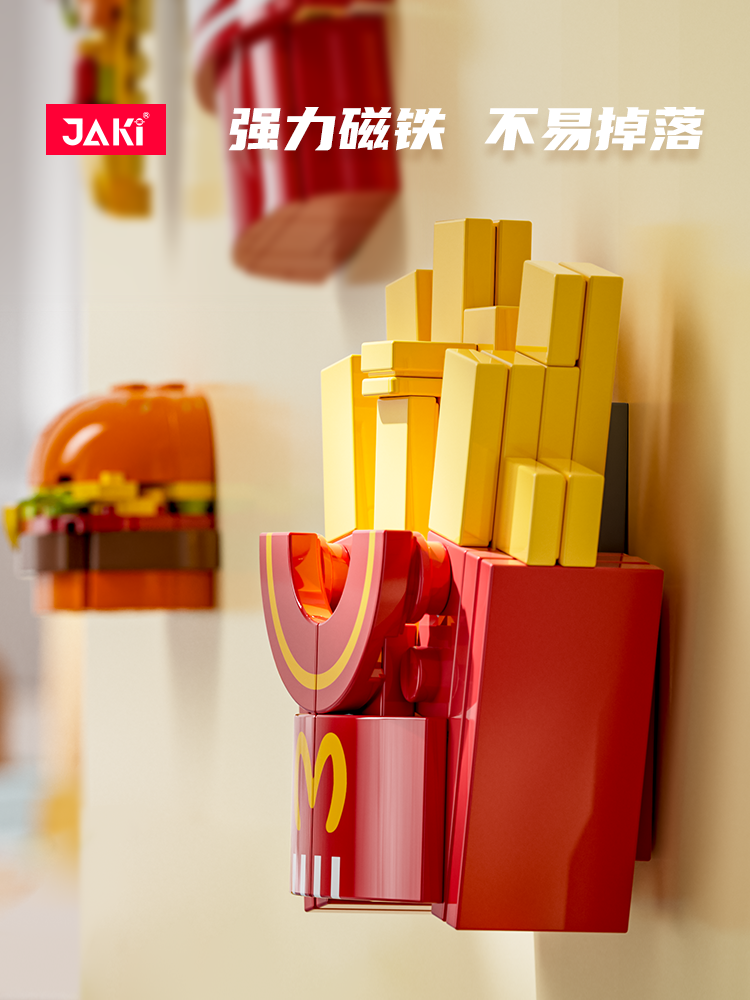 Конструктор 3Д JAKI Картошка фри, магнитик на холодильник, 48 деталей - JK5656