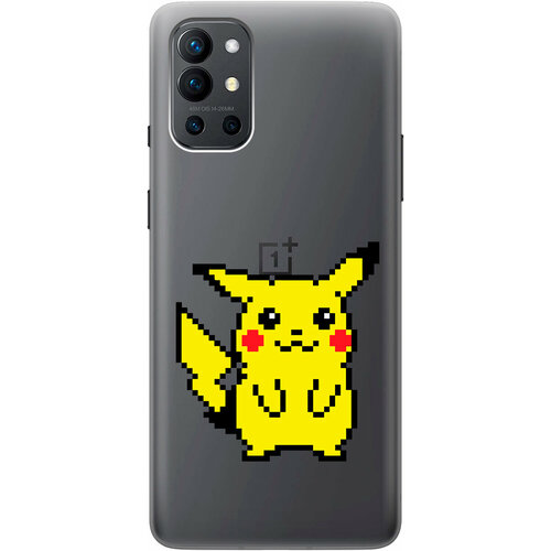 Силиконовый чехол на OnePlus 9R / ВанПлюс 9Р с 3D принтом Pixel Pikachu прозрачный силиконовый чехол на oneplus 11 ванплюс 11 с 3d принтом pixel pikachu прозрачный