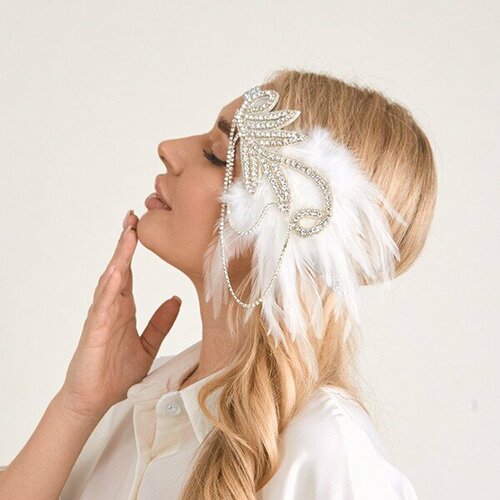фото Повязка с пером в стиле чикаго swan white китай