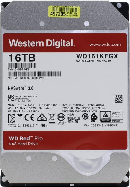 Жесткий диск WD Red Pro , 16ТБ, HDD, SATA III, 3.5" - фото №10