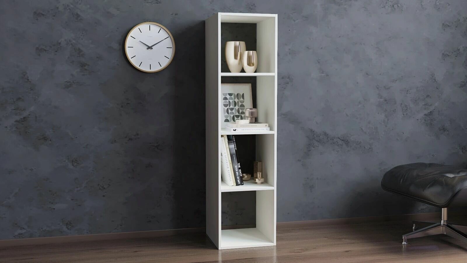 Стеллаж Askona  Аскона  Scout  Скаут  вертикаль Белый лёд  4 секции 