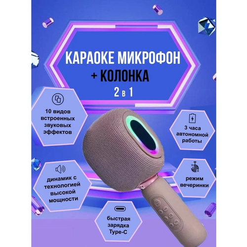 Беспроводной Микрофон-караоке колонка Розовый 289900₽