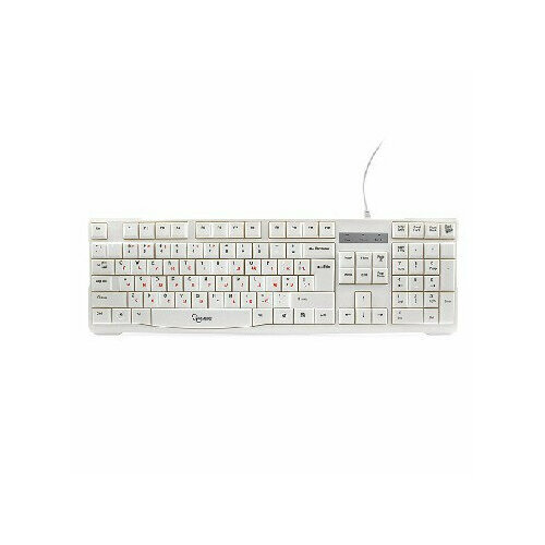 Клавиатура (GEMBIRD (11090) KB-8320U-BL белый USB) клавиатура gembird kb 8320u ru lat bl usb черный