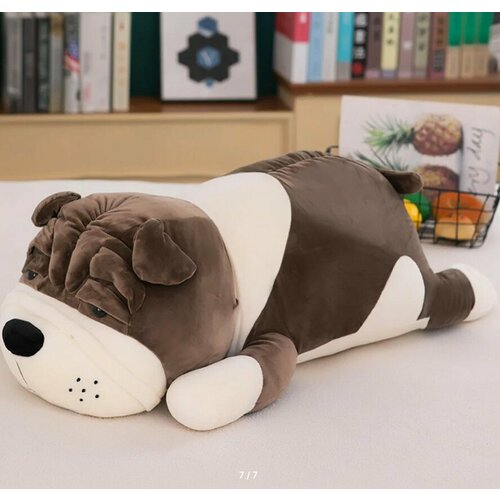 Мягкая игрушка подушка Бульдог 55 см шоколадный интерактивные игрушки bondibon собака в сумочке 17 см