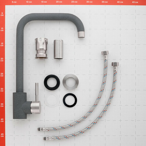 Смеситель для кухни Granula Standart графит с высоким изливом однорычажный (ST-4033, графит) смеситель для кухни granula standart графит с высоким изливом однорычажный st 4031 графит