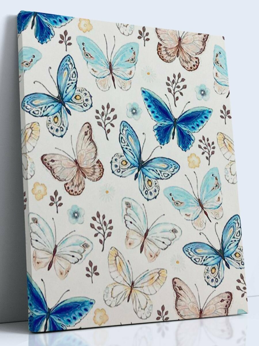 Алмазная мозаика на подрамнике(алмазная вышивка), "Бабочки", 40х50 см