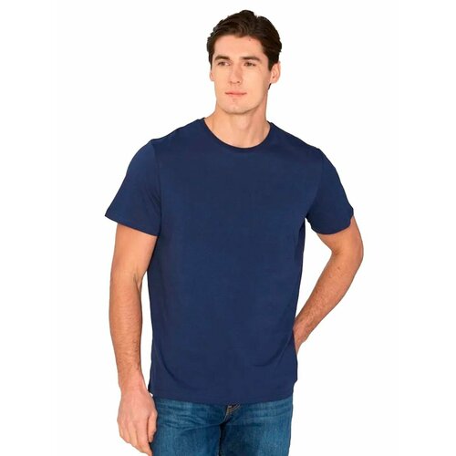 Футболка Zobi Футболка ZOBI мужская однотонная без принта, размер 52, синий