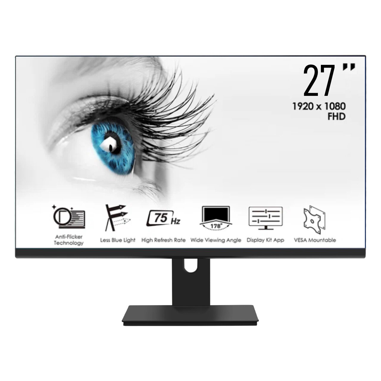 Монитор 27" Full HD 1980х1080, черный, игровой, ЖК, IPS, 16-9, 75Гц,