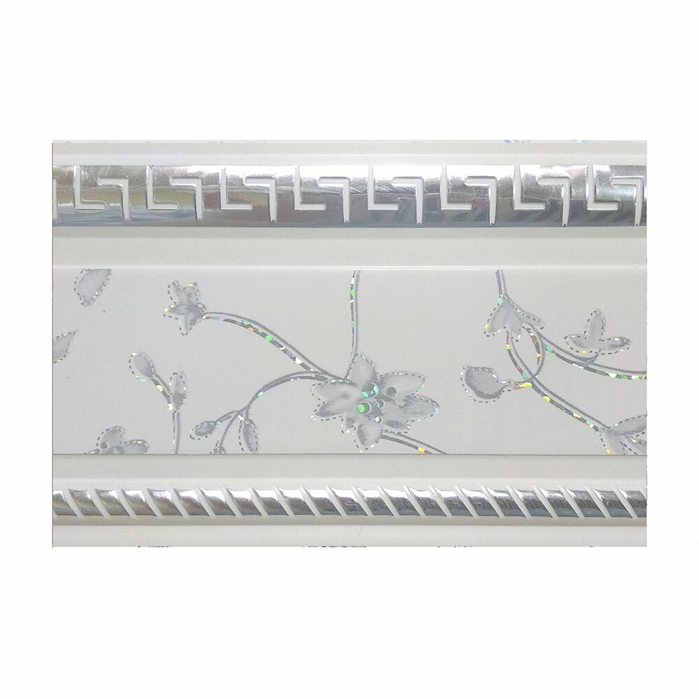 Бленда для шины Антик 7 см белая с серебром