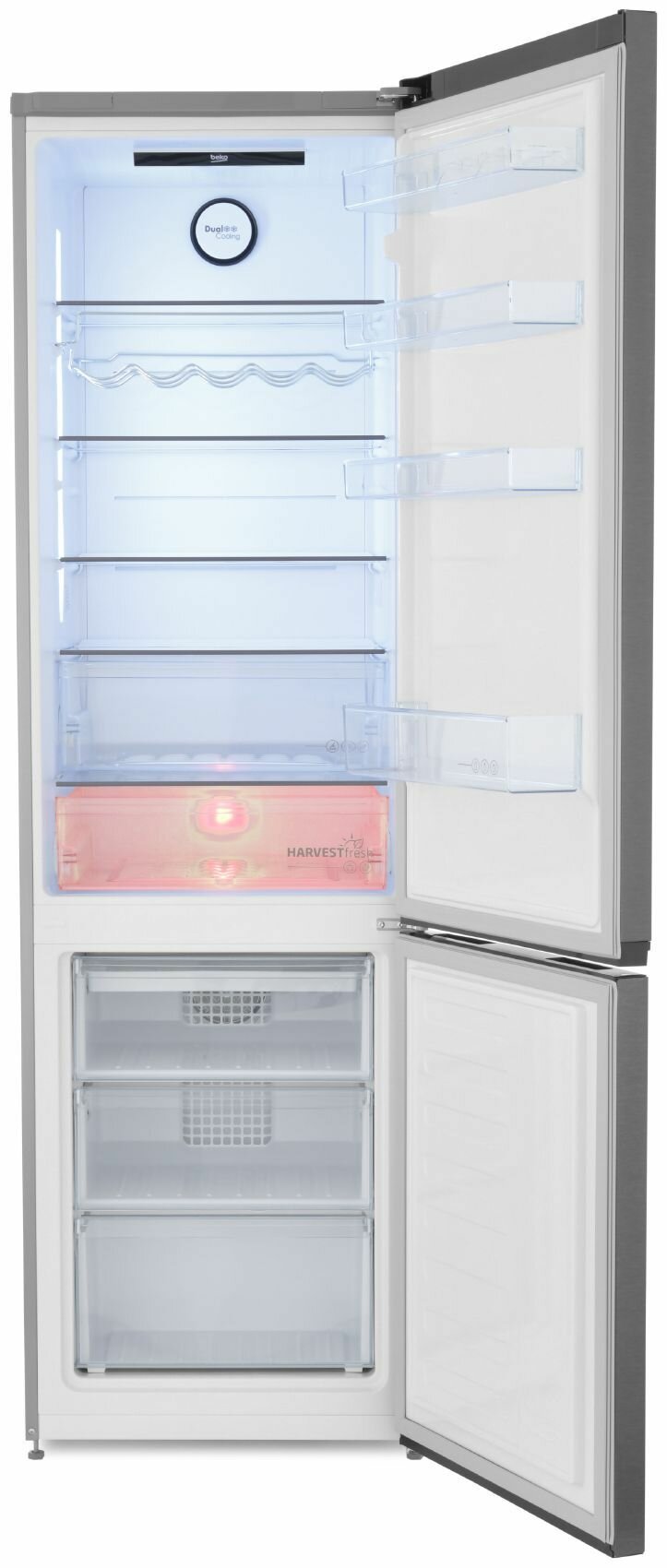 Двухкамерный холодильник Beko B3DRCNK402HXBR, No Frost, серебристый