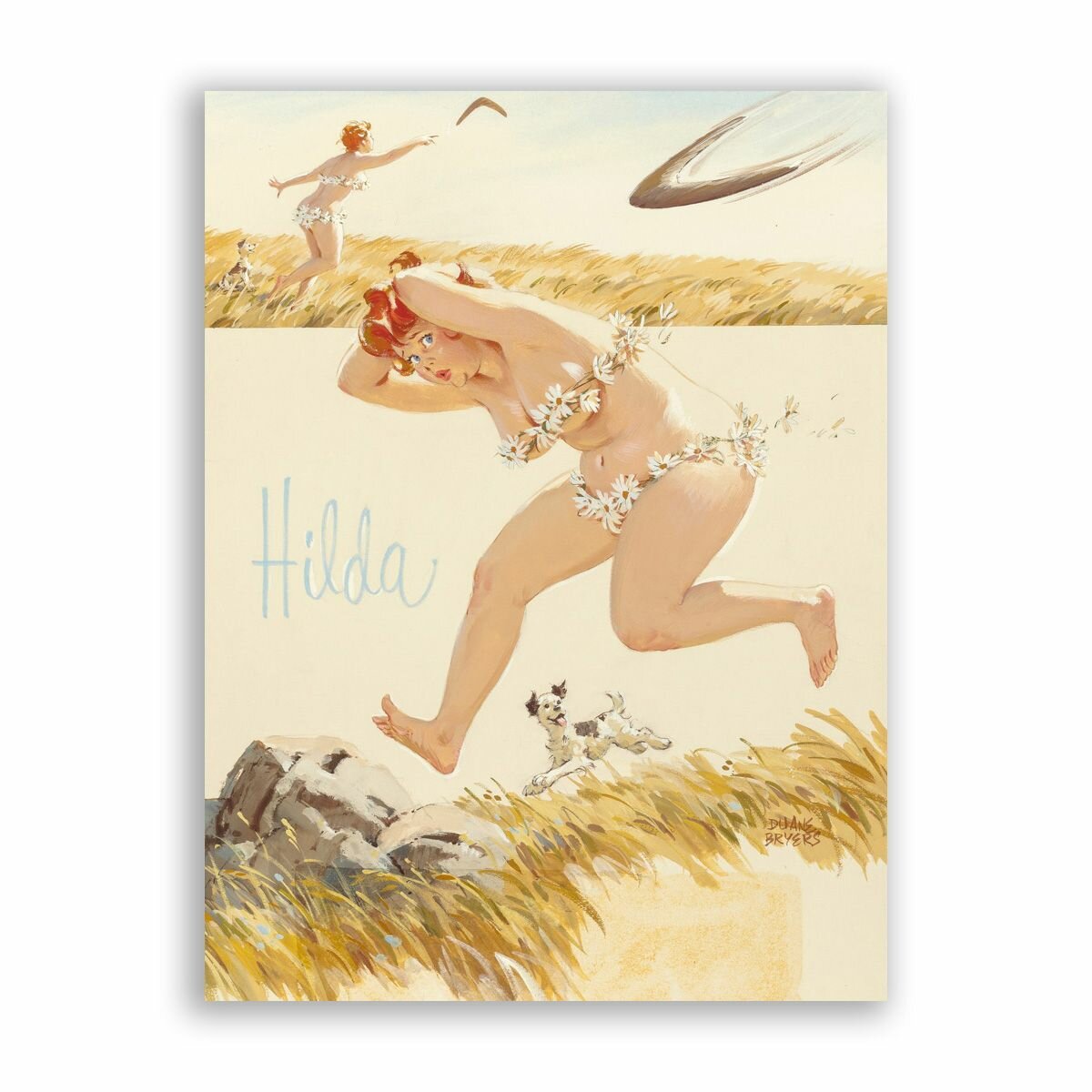 Постер на бумаге в стиле Пин-ап / Pin-up Girl - Hilda / Винтажная девушка / Размер 30 x 40 см