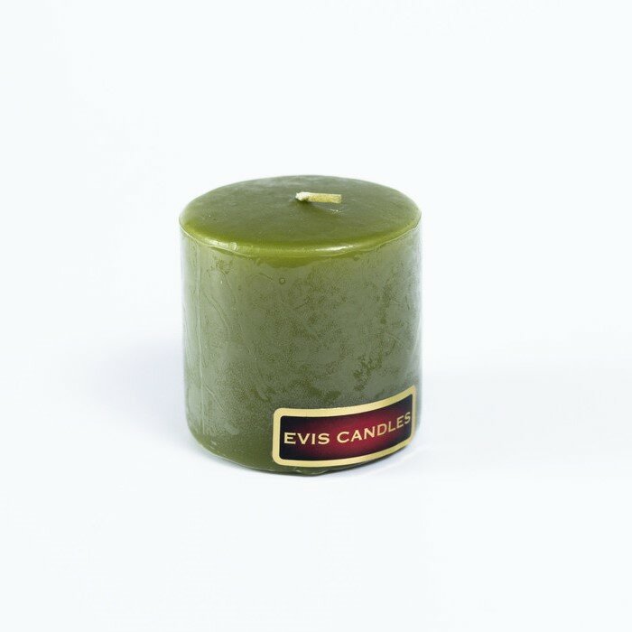 фото Свеча Цилиндр (8 часов), 5х5см, оливковый
