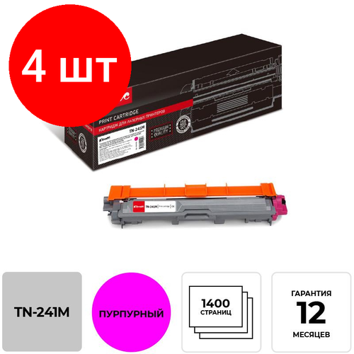 Комплект 4 штук, Картридж лазерный Комус TN-241M пур. для BrotherHL-3140/DCP-9020