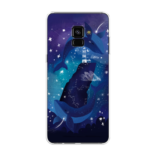Силиконовый чехол на Samsung Galaxy A8 Plus 2018 / Самсунг Галакси A8 Плюс Ночные киты силиконовый чехол на samsung galaxy a8 plus 2018 самсунг галакси a8 плюс hanya oni mask прозрачный