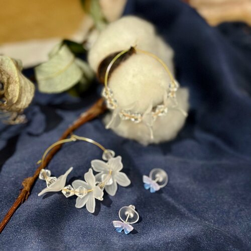 Комплект серег искусственный камень стекло фарфор пластик керамика 60₽