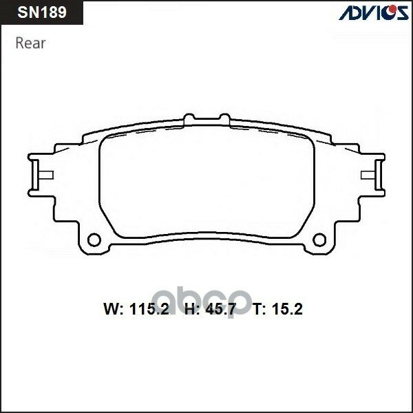 Дисковые Тормозные Колодки Advics ADVICS арт. SN189