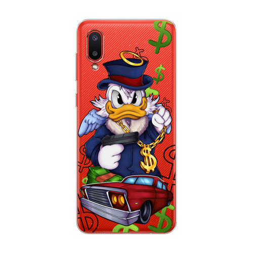 силиконовый чехол scrooge mcduck with a gold chain на samsung galaxy m32 самсунг галакси m32 Силиконовый чехол на Samsung Galaxy A02 / Самсунг Галакси А02 Scrooge McDuck with a Gold Chain, прозрачный