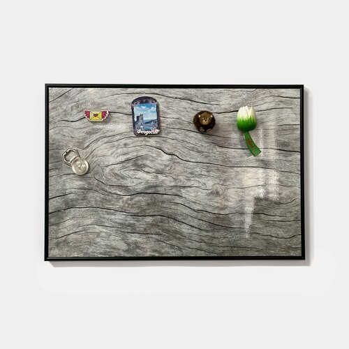 Изображение товара Доска настенная магнитно-маркерная 60х40 см, АртБорд, "Беленый дуб", 1 черный маркер