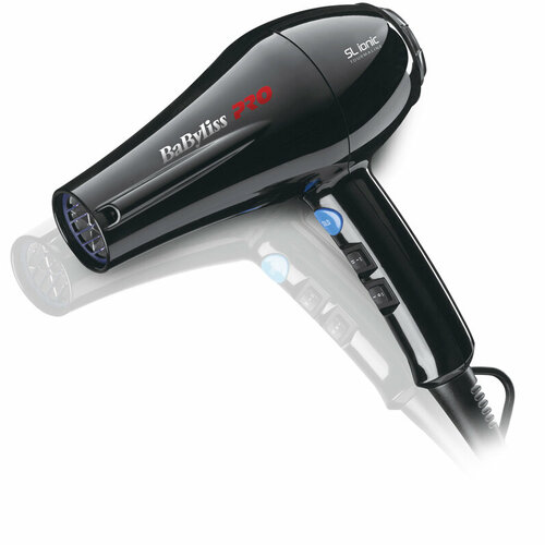 Фен BaByliss Pro SL Ionic, черный, 1800Вт, ионизация, 1 насадка