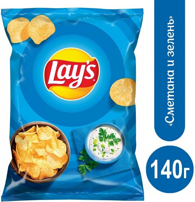 Чипсы Lays Сметана и Зелень 140г - фото №15