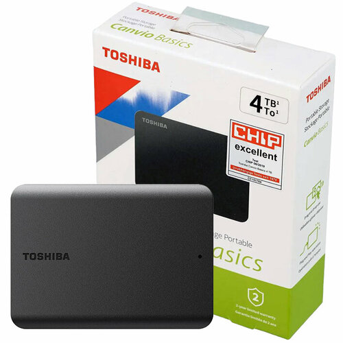 Внешний жесткий диск Toshiba Canvio Basics, 4 ТБ, USB 3.2 Gen1 (HDTB540EK3CA) черный жесткий диск toshiba canvio basics 4tb hdtb540ek3ca