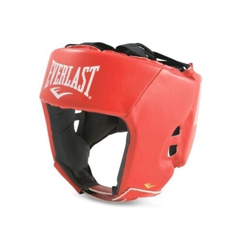 Шлем для любительского бокса, открытый для соревнований Everlast Amateur Competition PU - Красный (M)
