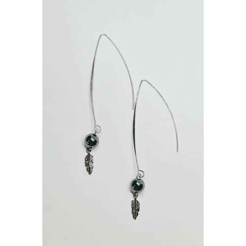 Серьги с подвесками  Гематит