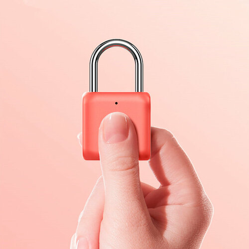 Умный замок с отпечатком пальца биометрический Xiaomi Uodi Smart Fingerprint Lock Padlock, Red CN