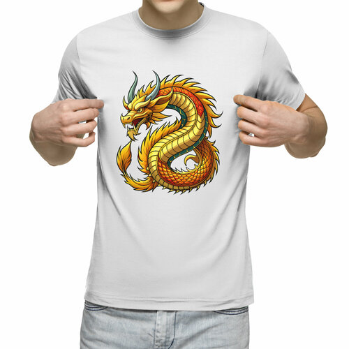 Футболка Us Basic, размер M, белый мужская футболка огненный дракон 2xl серый меланж