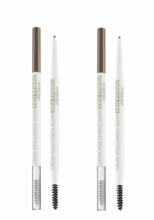 Карандаш для бровей Deborah Milano, Formula Pura Eyebrow Micropencil, автоматический тон 01 светлый, 0,1 г, 2 шт.