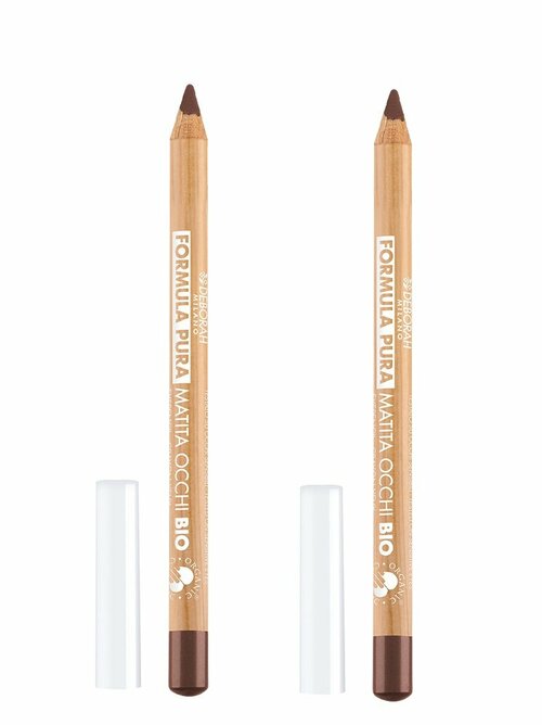 Карандаш для глаз Deborah Milano, Formula Pura Organic Eye Pencil, тон 02 коричневый, 1,2 г, 2 шт.
