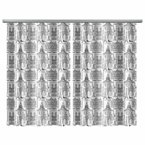 Штора портьерная на шт ленте NAT Париж габардин 145х160см серая арт80369 4936₽