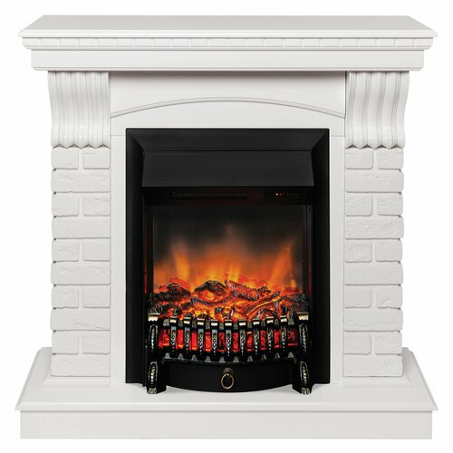 Электрокамин RealFlame JAZZ STD/EUG WT-P511 с очагом Fobos Lux Black (пульт) электрокамин realflame ottawa wt с fobos lux br