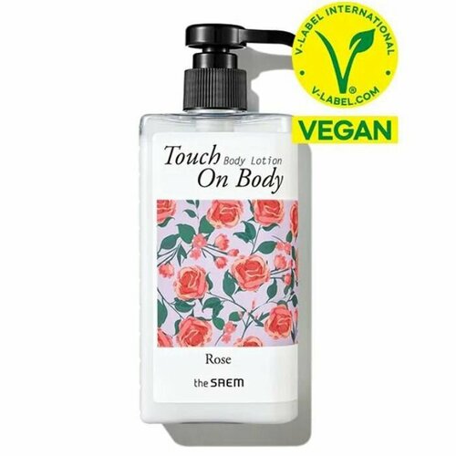 the saem touch on body cotton body lotion лосьон для тела с экстрактом хлопка 300 мл The Saem Веганский парфюмированный лосьон для тела с экстрактом розы 300 мл Touch On Body Rose Body Lotion Vegan