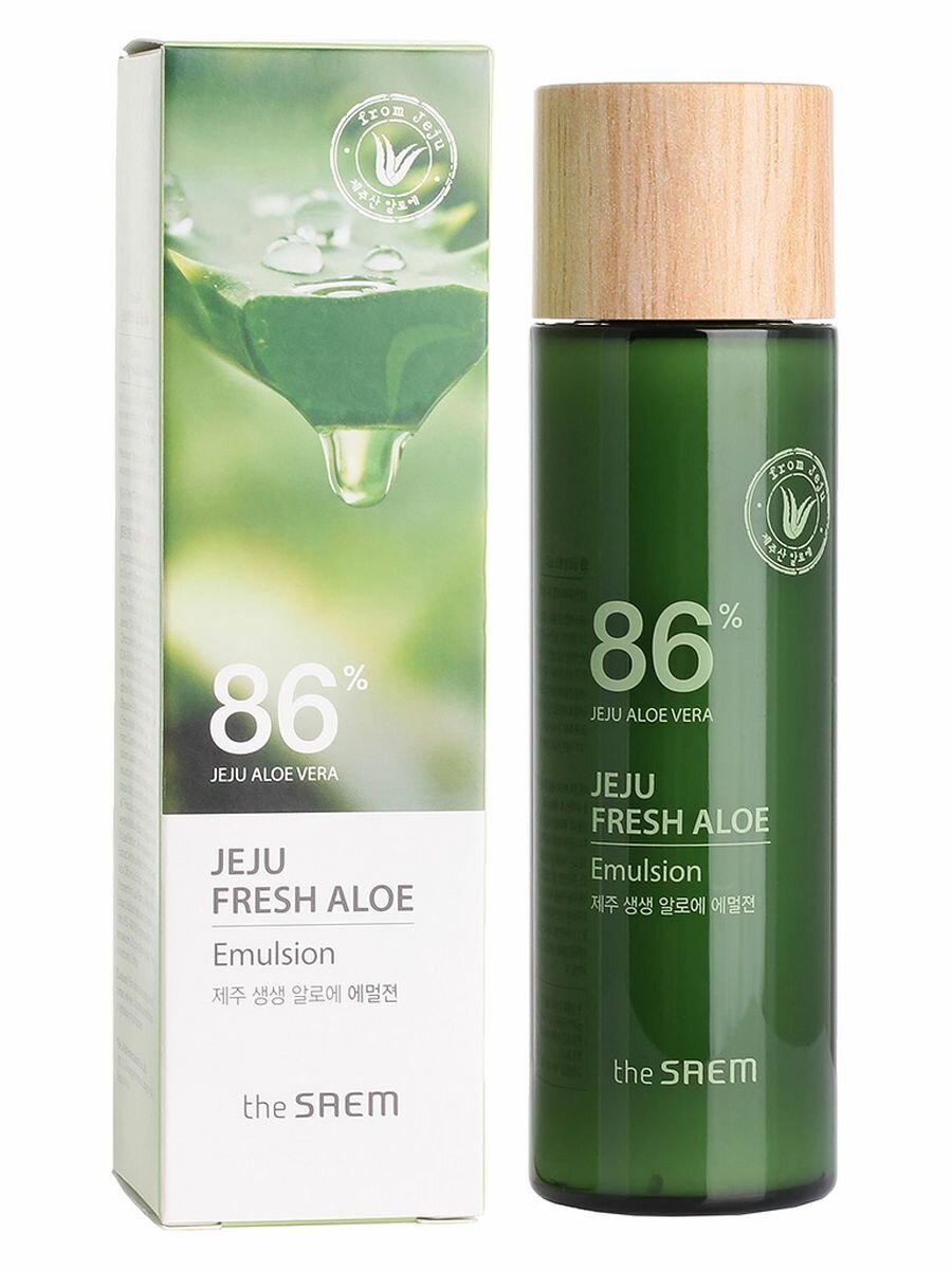 Эмульсия для лица увлажняющая с алоэ The Saem Jeju Fresh Aloe Emulsion I 155 мл - фото №7