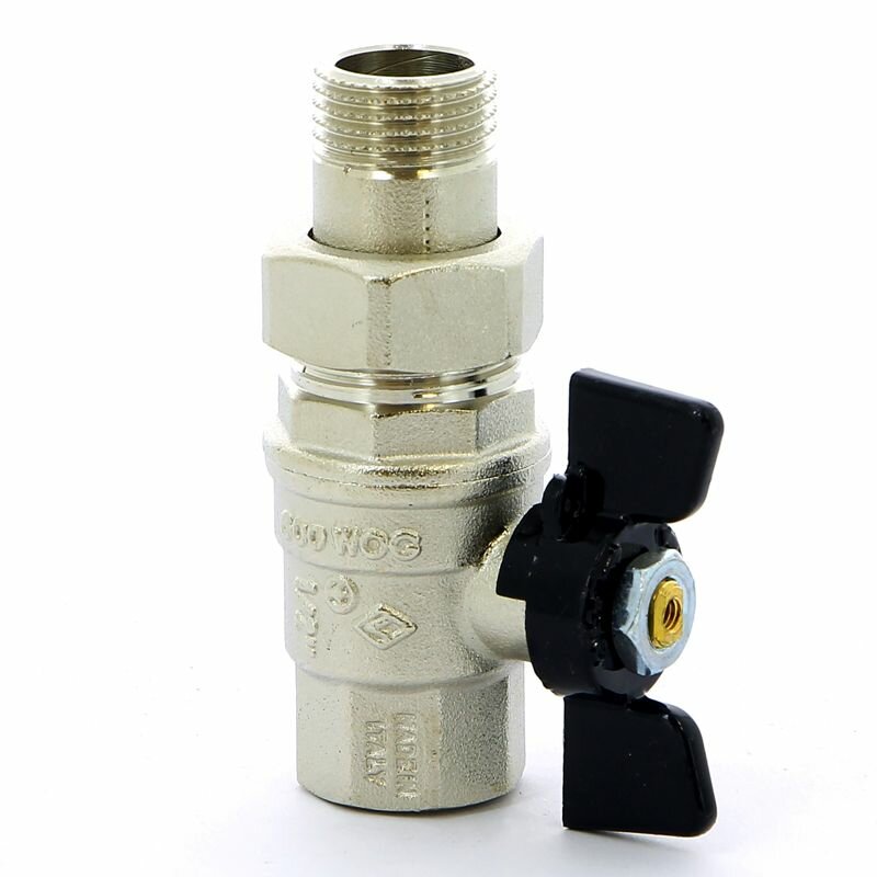 Кран шаровой Bugatti с американкой 1/2" НВ (Oregon 322) — фото 1