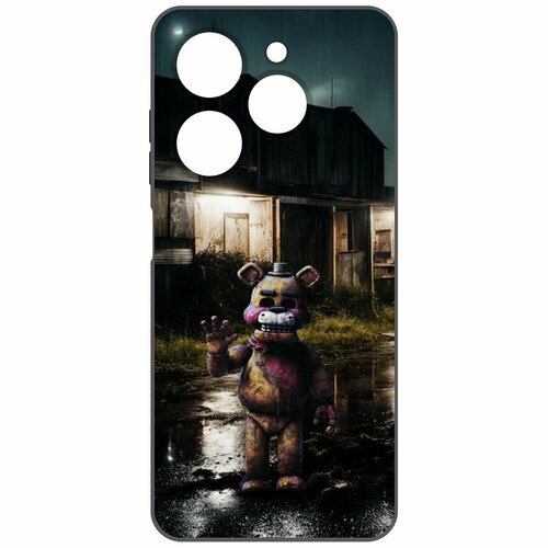 Чехол-накладка Krutoff Soft Case фнаф (FNAF) - Фредди под дождем для TECNO Spark 20С черный чехол накладка krutoff soft case фнаф fnaf кошмарный фредди для tecno pova neo 2 черный