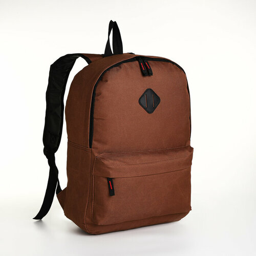 Рюкзак молодёжный на молнии, наружный карман, цвет коричневый (комплект из 2 шт)