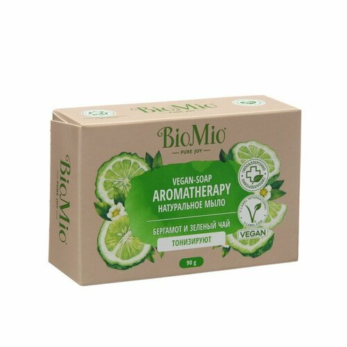 Туалетное мыло BioMio BIO-SOAP Бергамот и зеленый чай, 90 г (комплект из 10 шт) туалетное мыло biomio bio soap бергамот и зеленый чай 90 г комплект из 10 шт