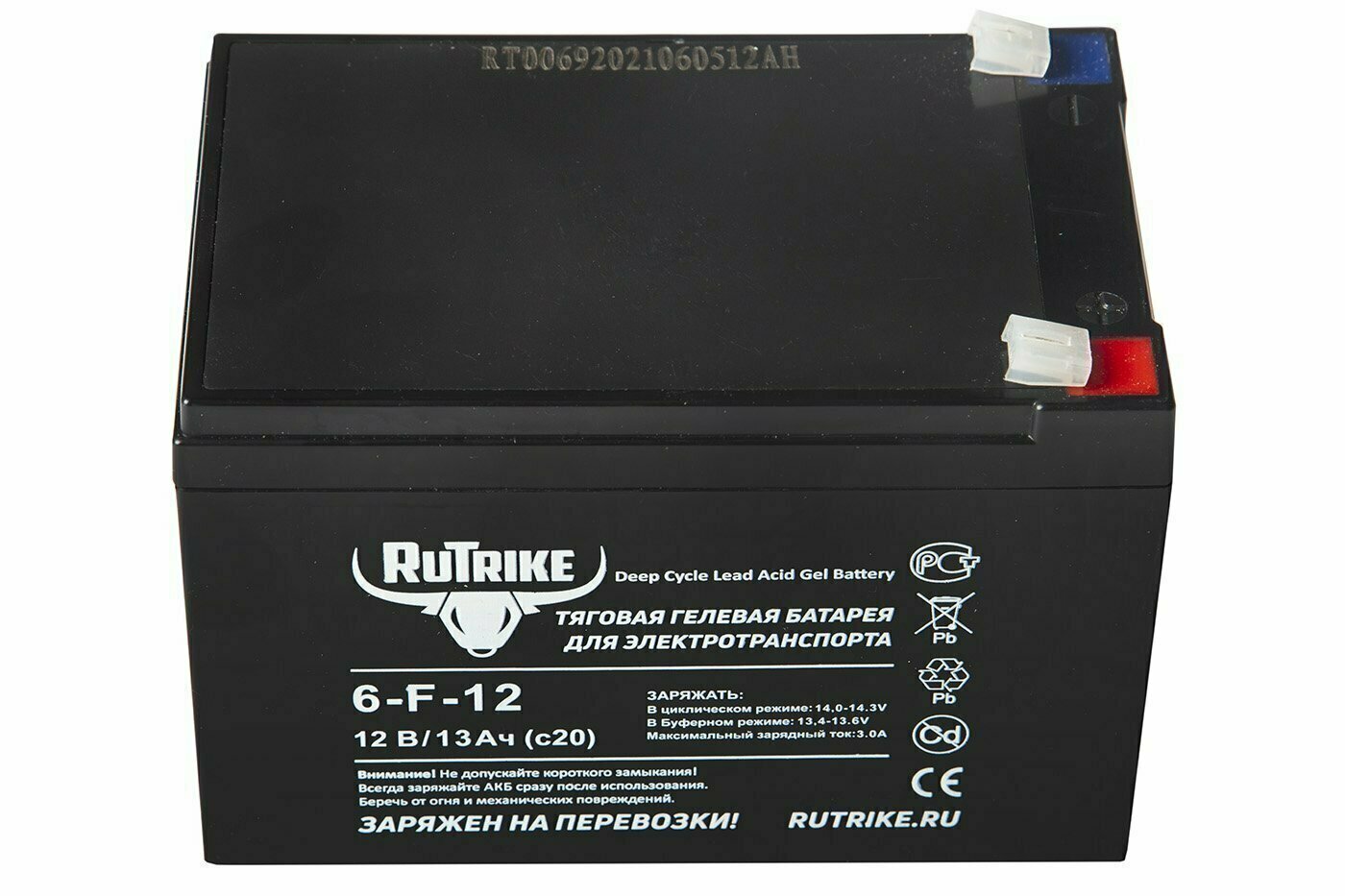 Тяговый аккумулятор RuTrike 6-F-12 (12V12A/H C20)