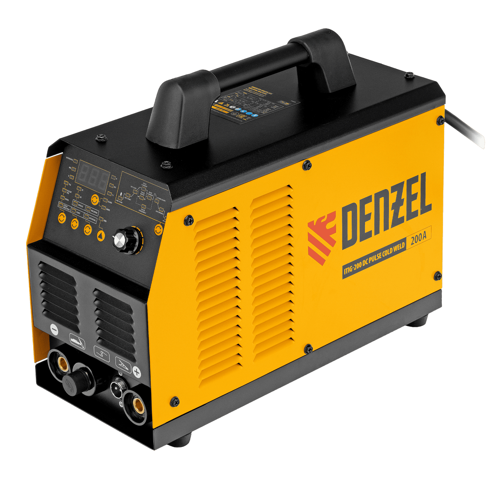 Аппарат инвертор. аргонодуговой сварки DENZEL ITIG-200 DС Pulse Cold Weld, 200 А, ПВ 60%