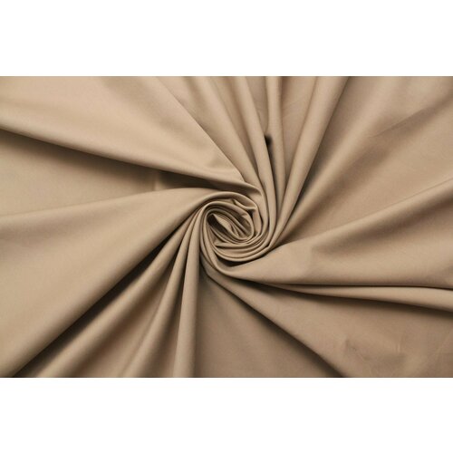 Ткань плащёво-курточная стрейч с хлопком, светло коричневый твил , ш142см, 0,5 м