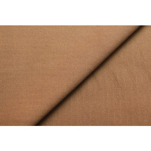 Ткань Хлопок костюмный Nino горчично-коричневый в ёлочку, ш150см, 0,5 м ткань костюмно пальтовая nino чёрно бежевая в ёлочку ш150см 0 5 м
