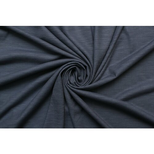 Ткань Трикотаж стрейч меланж с утолщением нити сине-серого цвета, ш140см, 0,5 м ткань трикотаж серого цвета с блестками 322 см avira