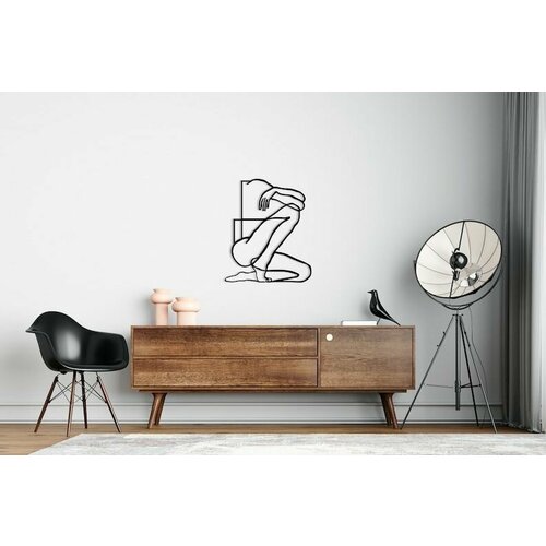 Декоративное панно деревянное, Женский силуэт(черный цвет)