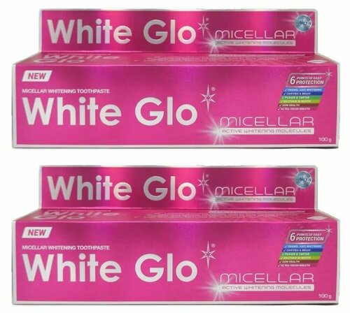 White Glo Зубная паста Мицеллярная, отбеливающая, 100 мл, 2 шт