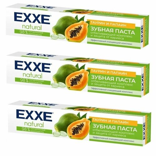 EXXE Зубная паста natural, Таурин и папаин, 75 мл, 3 шт